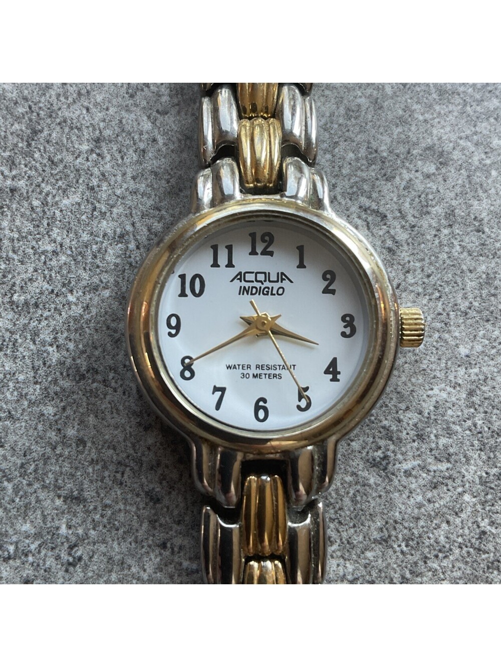 Vintage Acqua By Timex Womens Watch Two Tone Case And Band Indiglo Dial Bin 2
